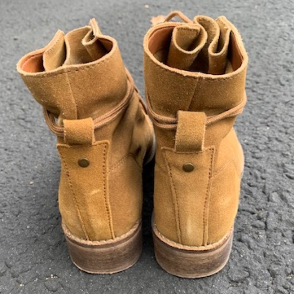 Steve Madden Rosaly Round Toe Suede Ankle Boot Tan C361 - Picture 7 of 16